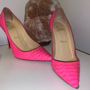 Neon Pink Scaled Christian Louboutin
